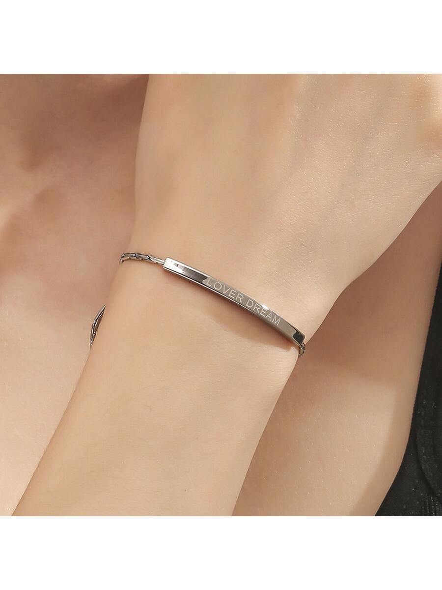 Gold Plated Stainless Steel Curved Tube Charm Bracelet – Adjustable Pull Cord Design for Daily Wear