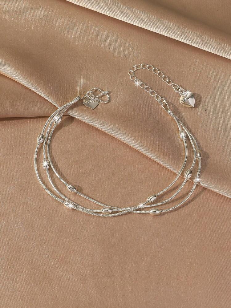 Minimalist 3-Line Olive Bead Bracelet – Elegant Simple Jewelry for Women’s Daily Wear & Gifting