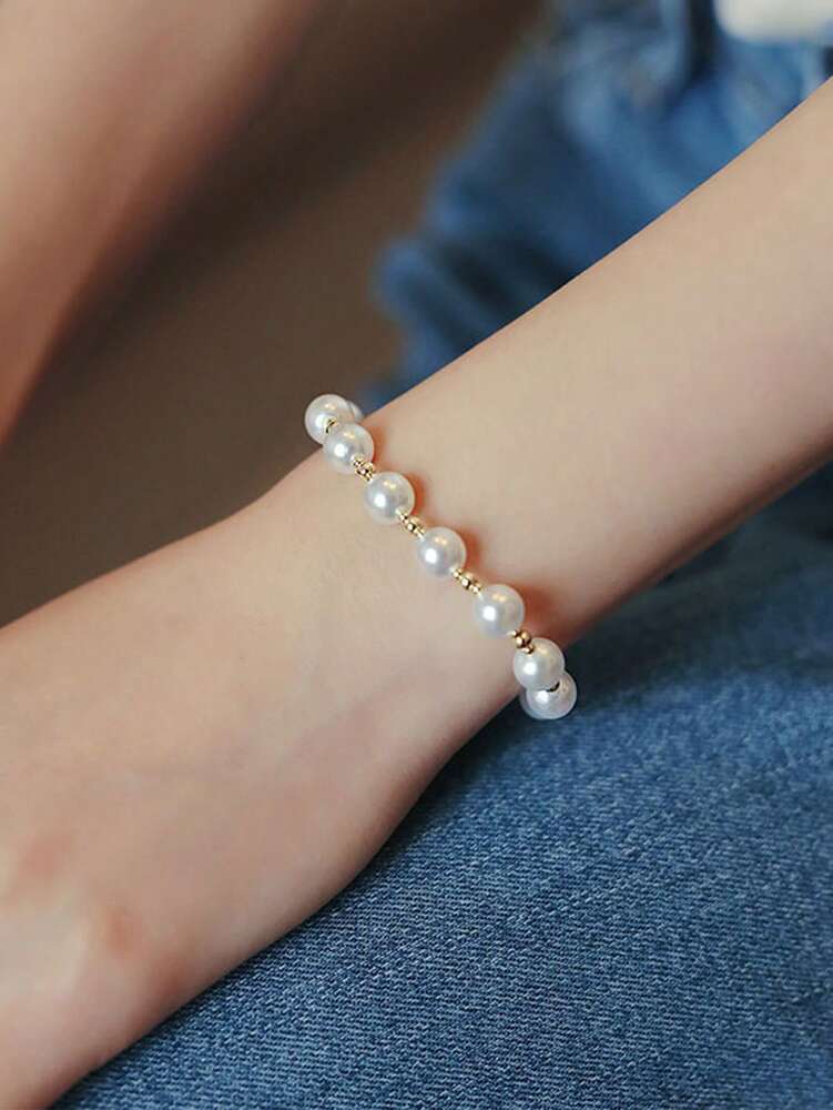 Kids' Pearl Beaded Bracelet – Cute & Gentle Fairy Style Jewelry for Little Girls