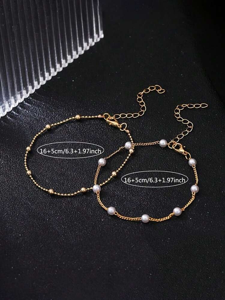 2pcs Minimalist Bracelet Set – Elegant Daily Jewelry Gift for Girls & Friends