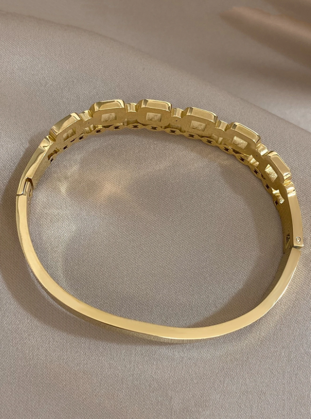 1pc Tennis Stainless Steel Cuff Bracelet with Rhinestone Cubic Zirconia Bangle Party Jewelry Gift