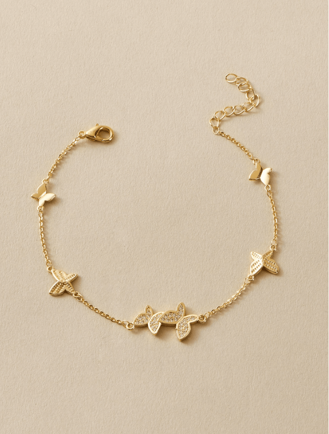 Minimalist Gold Butterfly Bracelet – Delicate Fashion Jewelry for Women’s Daily Wear & Gifting