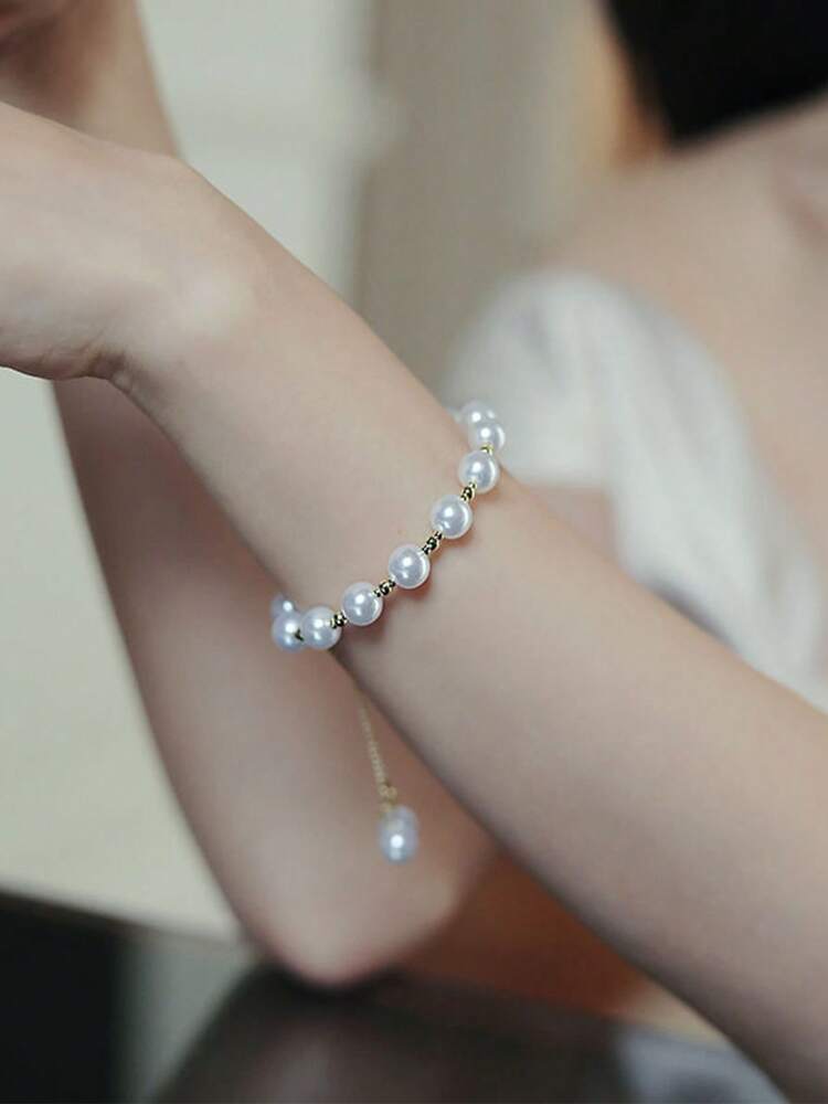 Kids' Pearl Beaded Bracelet – Cute & Gentle Fairy Style Jewelry for Little Girls