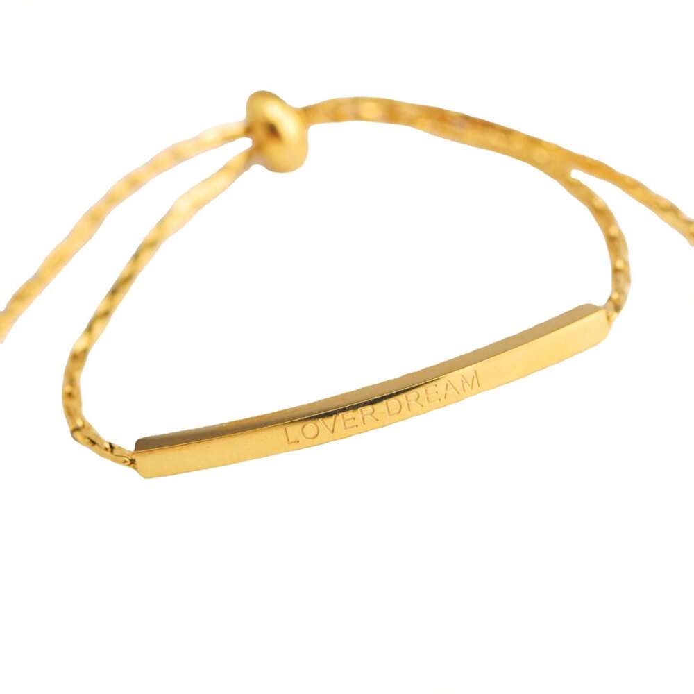 Gold Bent Tube Chain Bracelet – Adjustable Titanium Steel Jewelry for Women, Stylish & Comfortable