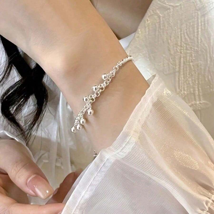 925 Silver Plated Butterfly Bell Bracelet – Cute Dainty Jewelry for Daily Wear, Vacation & Parties