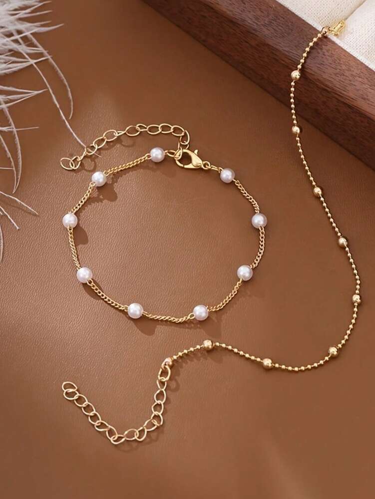 2pcs Minimalist Bracelet Set – Elegant Daily Jewelry Gift for Girls & Friends