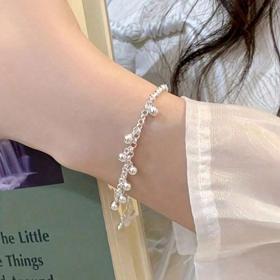 925 Silver Plated Butterfly Bell Bracelet – Cute Dainty Jewelry for Daily Wear, Vacation & Parties
