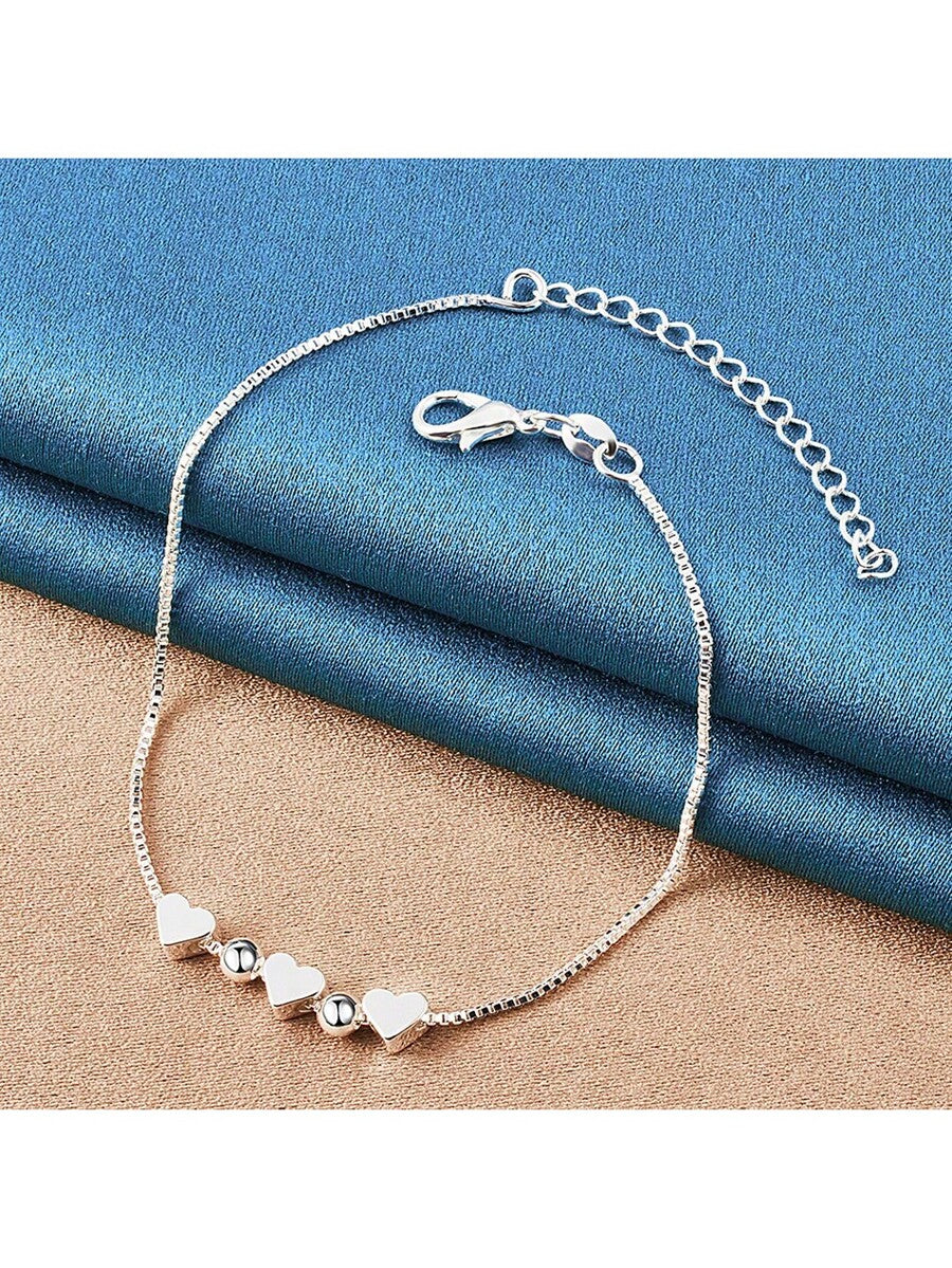 925 Sterling Silver Red Zirconia Bracelet – Elegant Simple Jewelry for Women’s Daily Wear & Parties