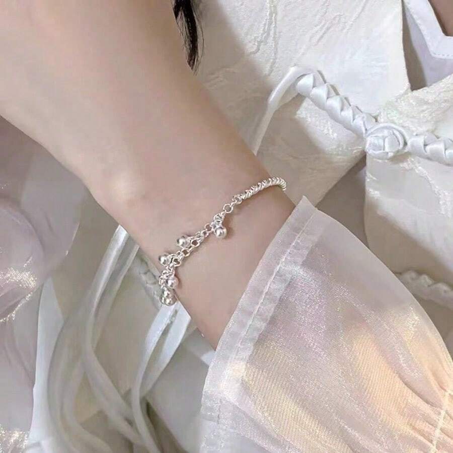 925 Silver Plated Butterfly Bell Bracelet – Cute Dainty Jewelry for Daily Wear, Vacation & Parties