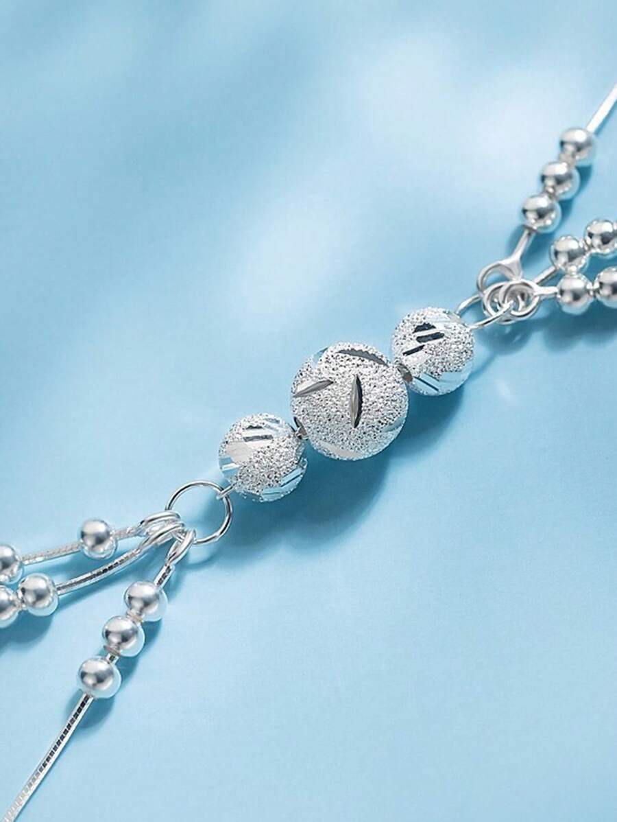 Minimalist Double Layer Star Bracelet – Dainty Lucky Bead Design with Lobster & Round Clasp