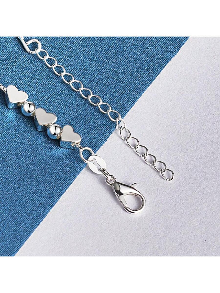 925 Sterling Silver Red Zirconia Bracelet – Elegant Simple Jewelry for Women’s Daily Wear & Parties