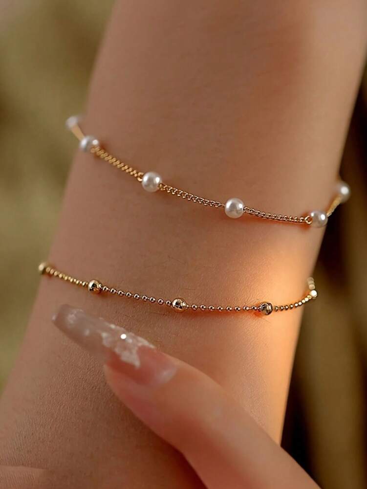 2pcs Minimalist Bracelet Set – Elegant Daily Jewelry Gift for Girls & Friends
