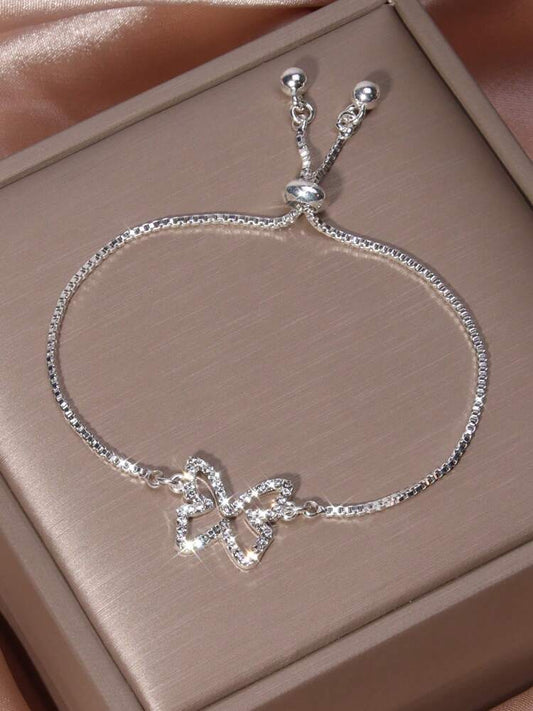 Rhinestone Butterfly Bracelet – Elegant Sparkling Jewelry for Women’s Daily Wear & Special Occasions