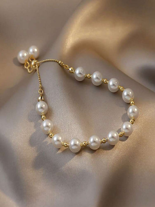 Kids' Pearl Beaded Bracelet – Cute & Gentle Fairy Style Jewelry for Little Girls