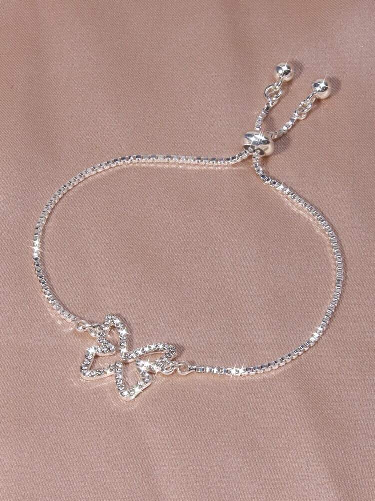 Rhinestone Butterfly Bracelet – Elegant Sparkling Jewelry for Women’s Daily Wear & Special Occasions