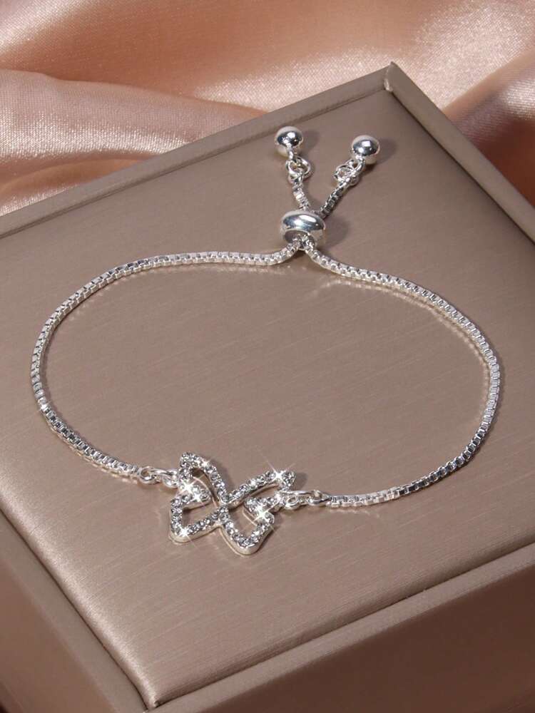 Rhinestone Butterfly Bracelet – Elegant Sparkling Jewelry for Women’s Daily Wear & Special Occasions