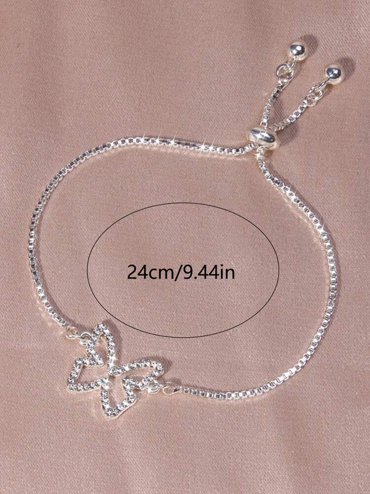 Rhinestone Butterfly Bracelet – Elegant Sparkling Jewelry for Women’s Daily Wear & Special Occasions