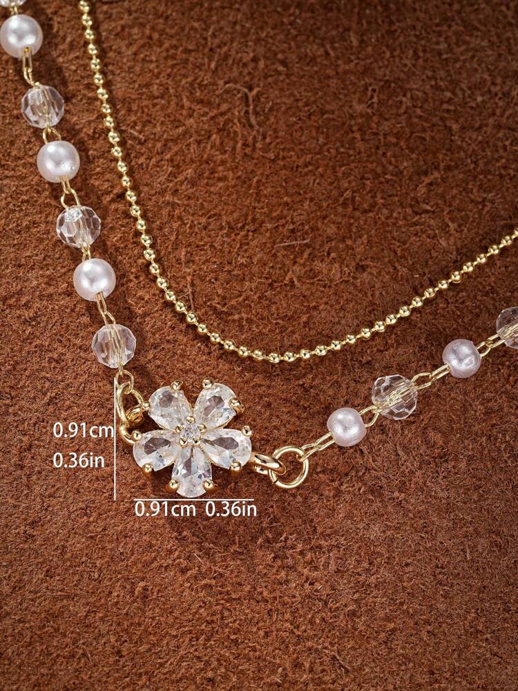 Elegant Sparkling Flower Bracelet – Delicate Chain Jewelry for Women & Girls, Perfect Gift for Her